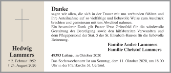 Anzeige von Hedwig Lammers von OM-Medien