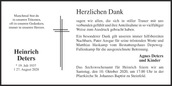 Anzeige von Heinrich Deters von OM-Medien