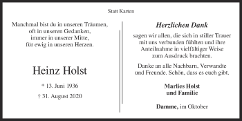Anzeige von Heinz Holst von OM-Medien