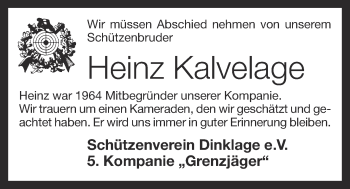 Anzeige von Heinz Kalvelage von OM-Medien