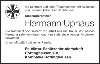 Anzeige von Hermann Uphaus von OM-Medien