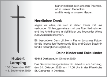 Anzeige von Hubert Lamping von OM-Medien