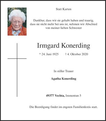 Anzeige von Irmgard Konerding von OM-Medien