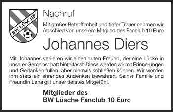 Anzeige von Johannes Diers von OM-Medien
