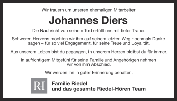 Anzeige von Johannes Diers von OM-Medien