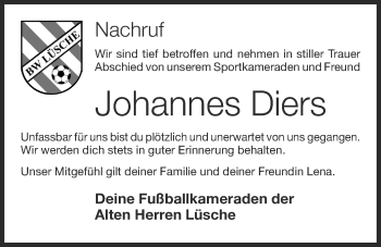Anzeige von Johannes Diers von OM-Medien