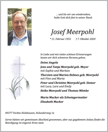 Anzeige von Josef Meerpohl von OM-Medien