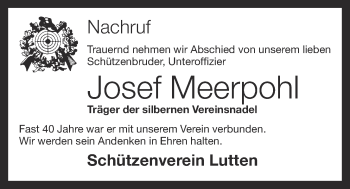 Anzeige von Josef Meerpohl von OM-Medien