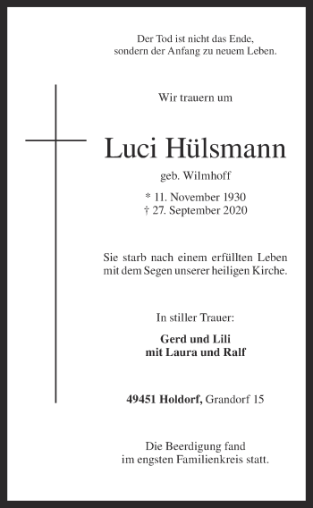 Anzeige von Luci Hülsmann von OM-Medien