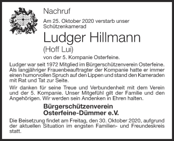 Anzeige von Ludger Hillmann von OM-Medien