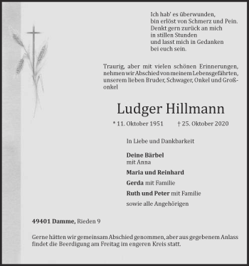 Anzeige von Ludger Hillmann von OM-Medien