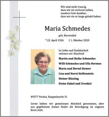 Anzeige von Maria Schmedes von OM-Medien