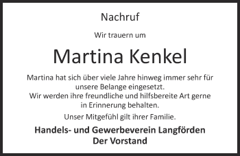 Anzeige von Martina Kenkel von OM-Medien