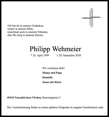 Anzeige von Philipp Wehmeier von OM-Medien