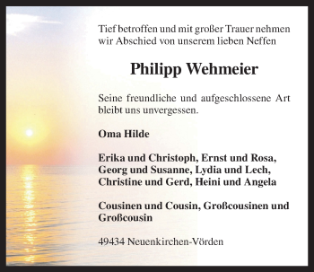 Anzeige von Philipp Wehmeier von OM-Medien