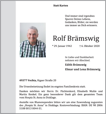 Anzeige von Rolf Brämswig von OM-Medien