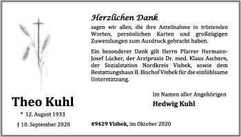 Anzeige von Theo Kuhl von OM-Medien