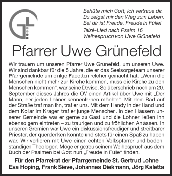 Anzeige von Uwe Grünefeld von OM-Medien