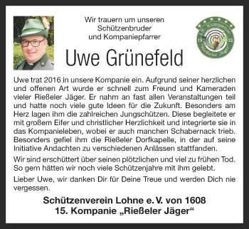 Anzeige von Uwe Grünefeld von OM-Medien