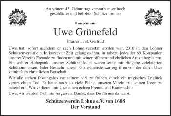 Anzeige von Uwe Grünefeld von OM-Medien