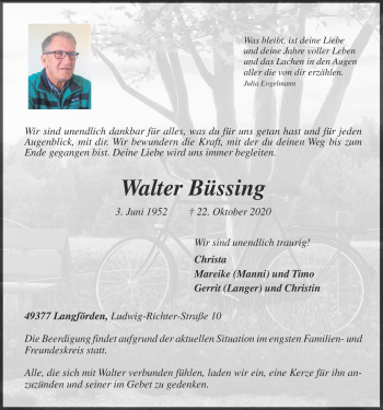 Anzeige von Walter Büssing von OM-Medien