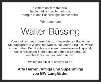 Anzeige von Walter Büssing von OM-Medien