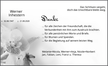 Anzeige von Werner Inhestern von OM-Medien