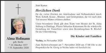 Anzeige von Alma Hofmann von OM-Medien