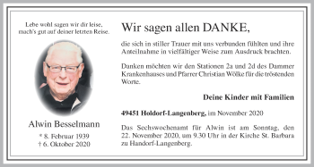 Anzeige von Alwin Besselmann von OM-Medien