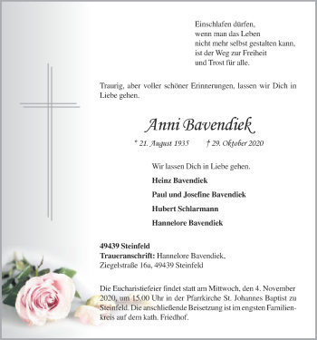 Anzeige von Anni Bavendiek von OM-Medien