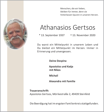 Anzeige von Athanasios Gertsos von OM-Medien