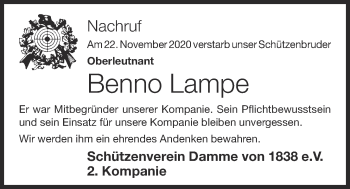 Anzeige von Benno Lampe von OM-Medien
