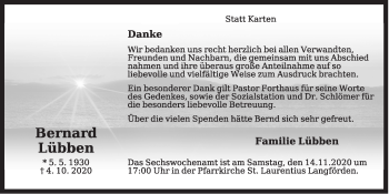 Anzeige von Bernard Lübben von OM-Medien