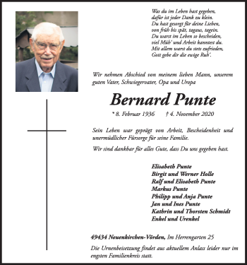 Anzeige von Bernard Punte von OM-Medien