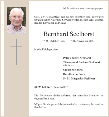 Anzeige von Bernhard Seelhorst von OM-Medien