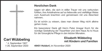 Anzeige von Carl Wübbeling von OM-Medien