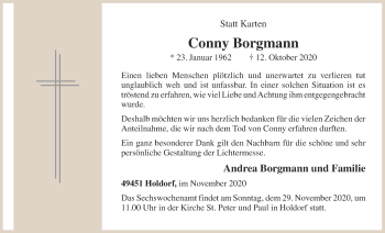 Anzeige von Conny Borgmann von OM-Medien