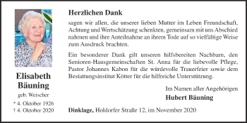 Anzeige von Elisabeth Bäuning von OM-Medien