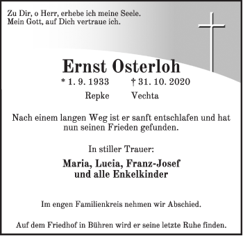Anzeige von Ernst Osterloh von OM-Medien