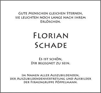 Anzeige von Florian Schade von OM-Medien