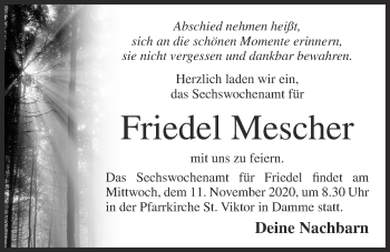 Anzeige von Friedel Mescher von OM-Medien