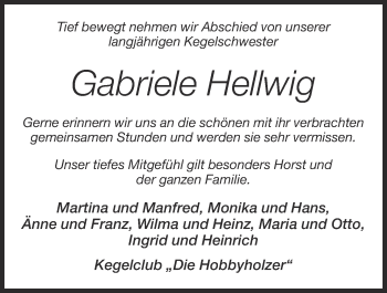 Anzeige von Gabriele Hellwig von OM-Medien