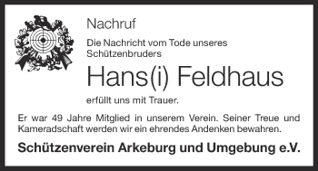Anzeige von Hans Feldhaus von OM-Medien