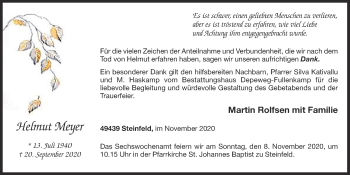 Anzeige von Helmut Meyer von OM-Medien