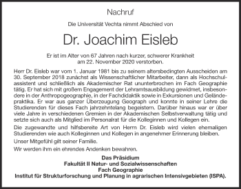 Anzeige von Joachim Eisleb von OM-Medien