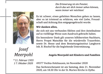 Anzeige von Josef Meerpohl von OM-Medien
