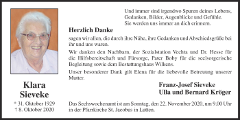 Anzeige von Klara Sieveke von OM-Medien