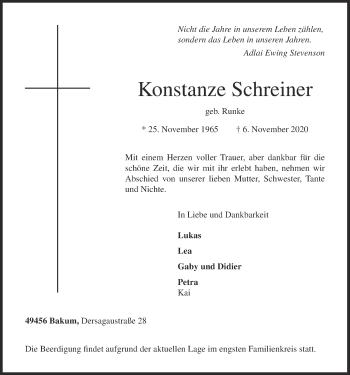 Anzeige von Konstanze Schreiner von OM-Medien