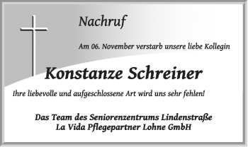 Anzeige von Konstanze Schreiner von OM-Medien
