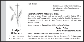 Anzeige von Ludger Hillmann von OM-Medien